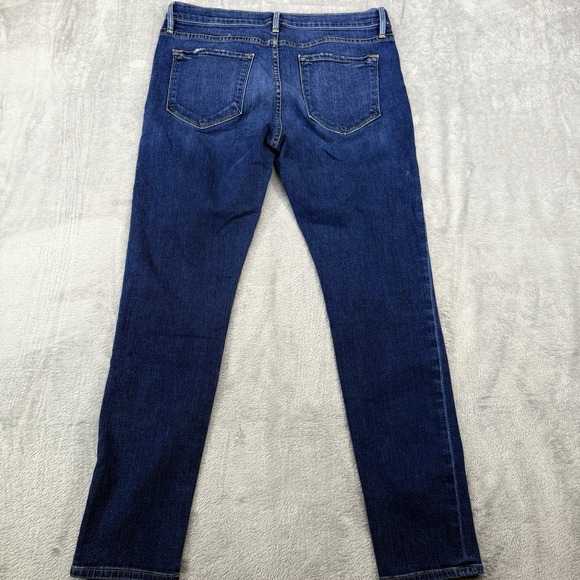 Frame Le Garcon Skinny Jeans 28(30) Distressed Mid Rise Medium Wash 27 Inseam - Picture 2 of 14